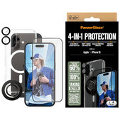Bundle Hoops + Verre trempé UWF + Hard Case + Magnetic Ring Mount pour iPhone 16, PanzerGlass