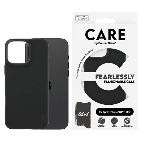 Coque Fearlessly pour iPhone 16 Pro Max, Noir, CARE