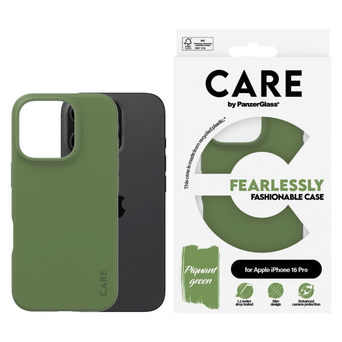 Coque Fearlessly pour iPhone 16 Pro, Vert, CARE