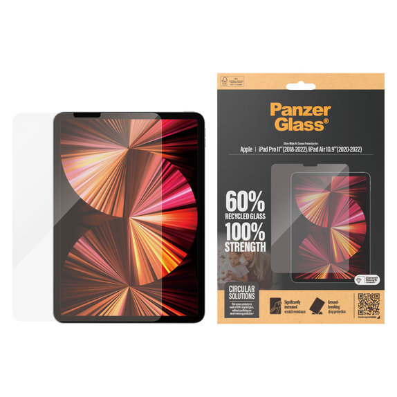 Verre trempé UWF pour iPad Pro 11"/Air 10,9'', Clair, PanzerGlass