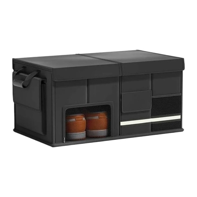 Organisateur de coffre pliable en cuir grande capacité 60L 57x34x29cm