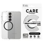 Étui Urban Combat avec QI noir pour Samsung Galaxy S25+, Transparent, PanzerGlass
