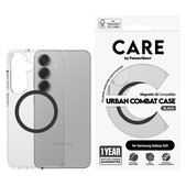 Étui Urban Combat avec QI noir pour Samsung Galaxy S25, Transparent, PanzerGlass