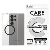 Étui Urban Combat avec QI noir pour Samsung Galaxy S25 Ultra, Transparent, PanzerGlass