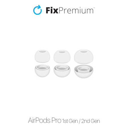 FixPremium - Embouts pour AirPods Pro - Set 3pcs (L, S, XS), blanc