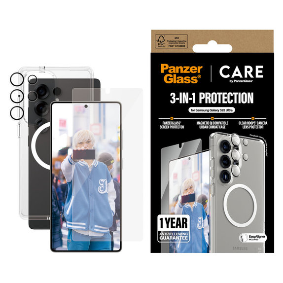 Bundle 3-en-1 pour Samsung Galaxy S25 Ultra, PanzerGlass