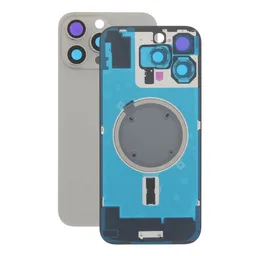 Apple iPhone 16 Pro Max - Verre de la coque arriere + Verre de caméra + Plaque en métal + Aimants MagSafe (Natural Titanium)