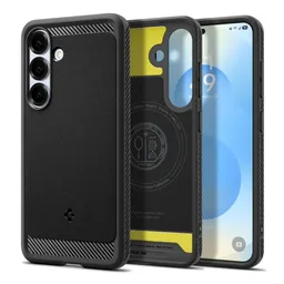 Spigen - Étui Rugged Armor avec MagSafe pour Samsung Galaxy S25, Matte Black