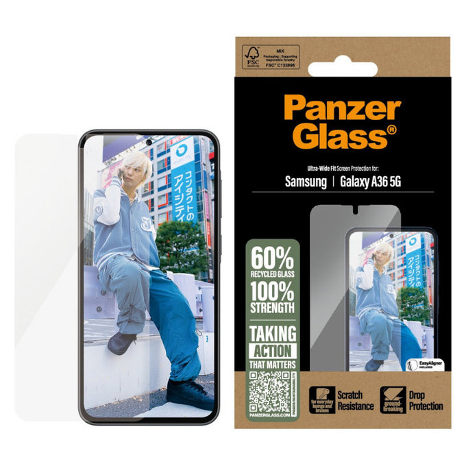 Verre trempé UWF pour Samsung A36 5G, Transparente, PanzerGlass