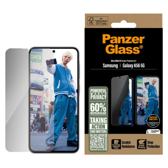 Verre trempé UWF Privacy pour Samsung A56 5G, Transparente, PanzerGlass