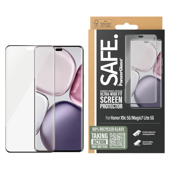 Verre trempé UWF pour Honor X9c 5G/Magic7 Lite 5G, Noir, SAFE by PanzerGlass