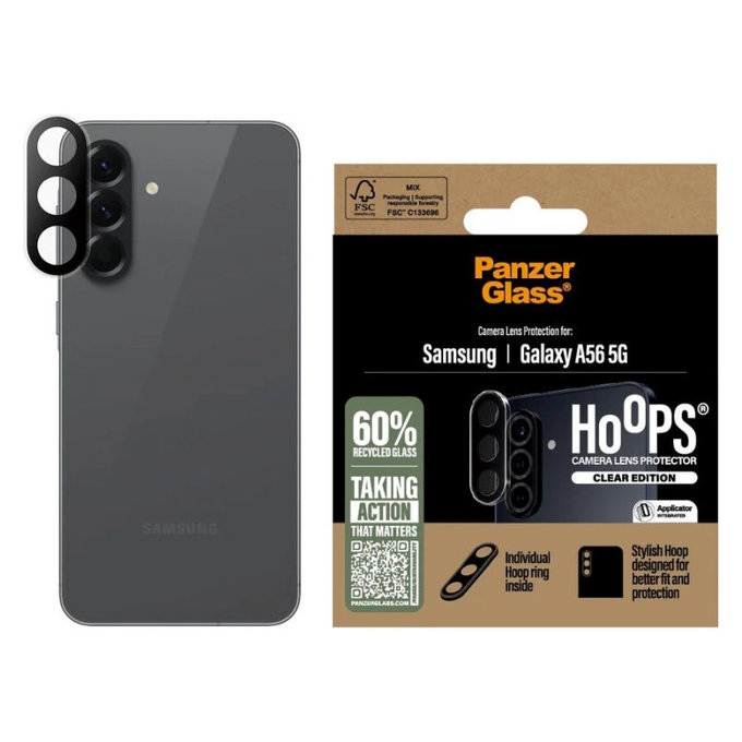 Protection d’objectif photo Hoops pour Samsung A56 5G, Transparent, PanzerGlass