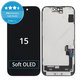 Écran Soft OLED pour iPhone 15, Tactile avec cadre, DIAGNOSTIC