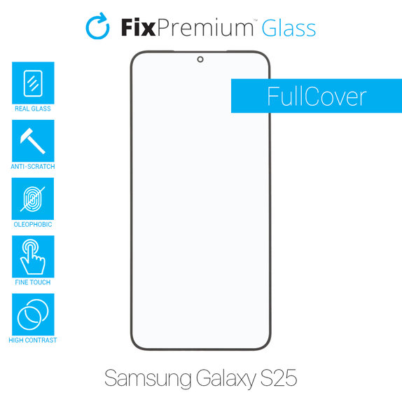 FixPremium FullCover Glass - Verre trempé pour Samsung Galaxy S25