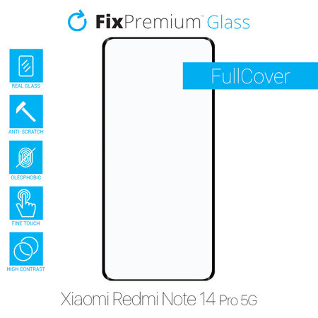 FixPremium FullCover Glass - Verre trempé pour Xiaomi Redmi Note 14 Pro 5G 24090RA29G