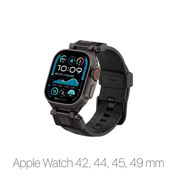 Spigen - Bracelet Durapro Armor pour Apple Watch (42, 44, 45, 49mm), Black Edition