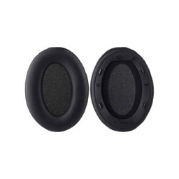 Coussinets de rechange pour Sony WH-1000XM3, Mousse à mémoire + cuir PU, Noires, 1 Paire