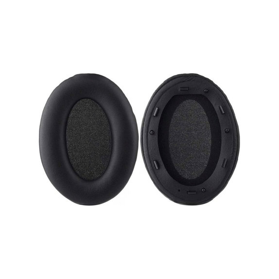 Coussinets de rechange pour Sony WH-1000XM3, Mousse à mémoire + cuir PU, Noires, 1 Paire