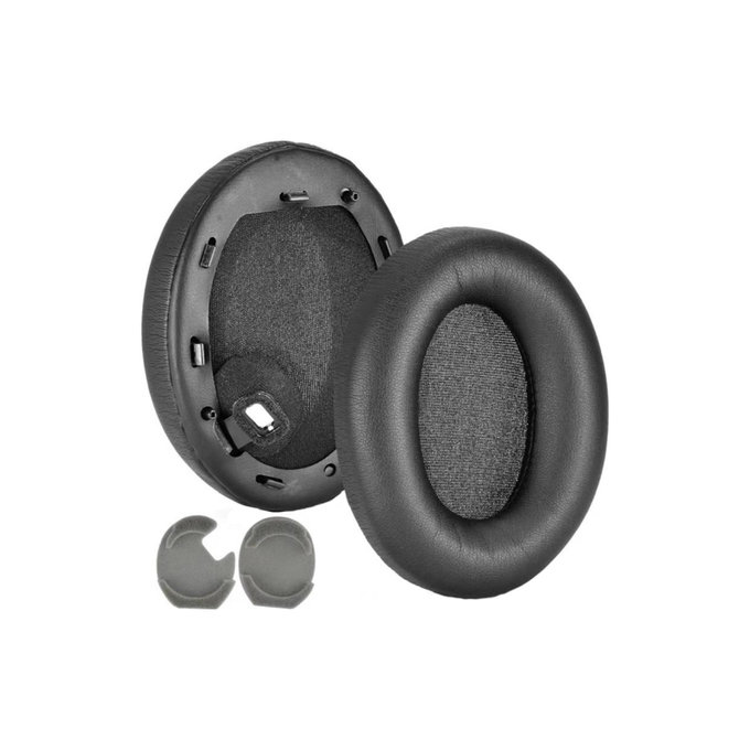Coussinets de rechange pour Sony WH-1000XM4, Mousse à mémoire + cuir PU, Noires, 1 Paire