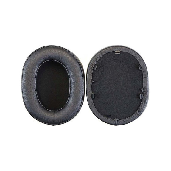 Coussinets de rechange pour Sony WH-1000XM5, Mousse à mémoire + cuir PU, Noires, 1 Paire