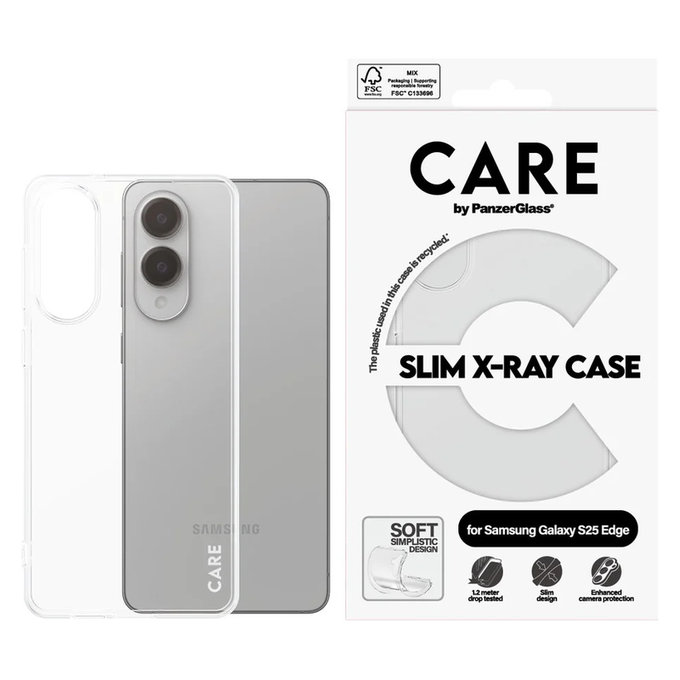 Étui X-Ray pour Samsung Galaxy S25 Edge, Transparent, PanzerGlass