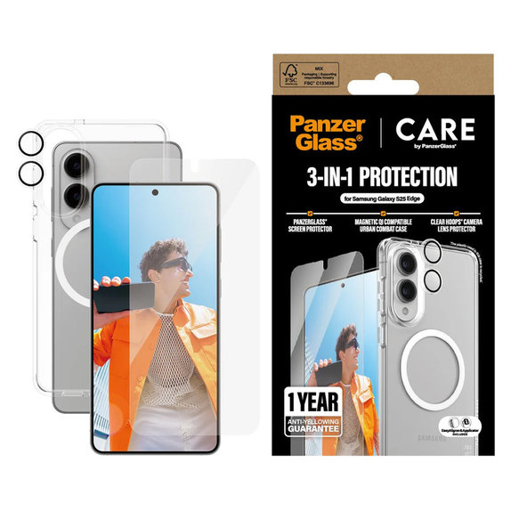 Bundle 3-en-1 pour Samsung Galaxy S25 Edge, PanzerGlass