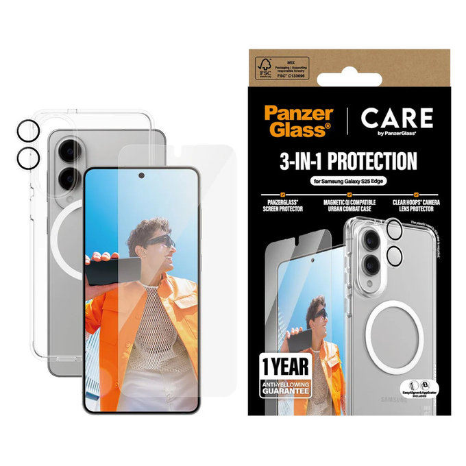 Bundle 3-en-1 pour Samsung Galaxy S25 Edge, PanzerGlass
