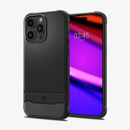 Spigen - Coque Rugged Armor avec MagSafe pour iPhone 15 Pro, Matte Black