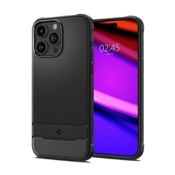 Spigen - Coque Rugged Armor avec MagSafe pour iPhone 15 Pro, Matte Black