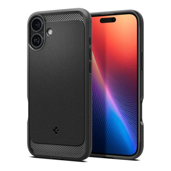 Spigen - Coque Rugged Armor avec MagSafe pour iPhone 16, Matte Black