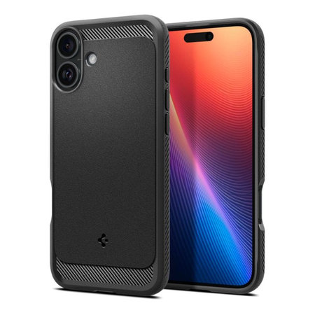 Spigen - Coque Rugged Armor avec MagSafe pour iPhone 16, Matte Black