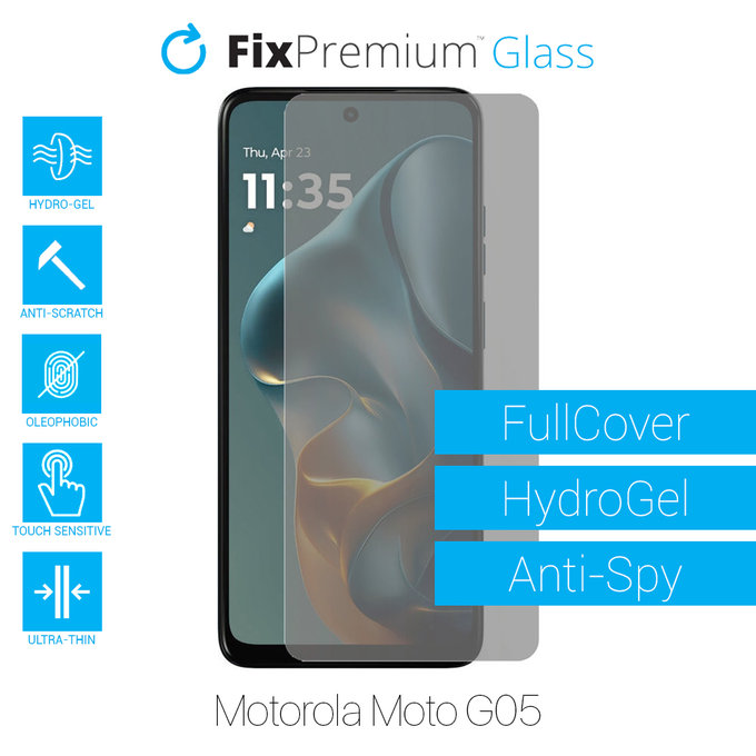 FixPremium HydroGel Anti-Spy - Protecteur d'écran pour Motorola Moto G05