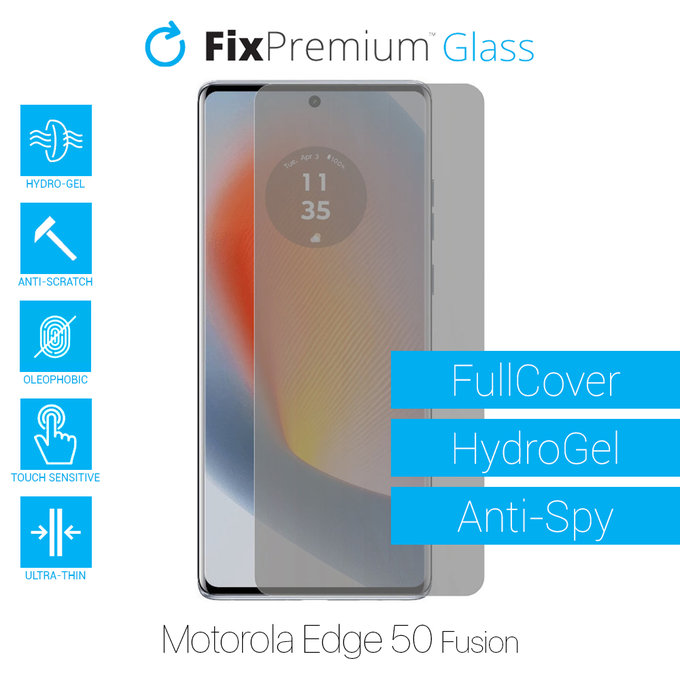 FixPremium HydroGel Anti-Spy - Protecteur d'écran pour Motorola Edge 50 Fusion