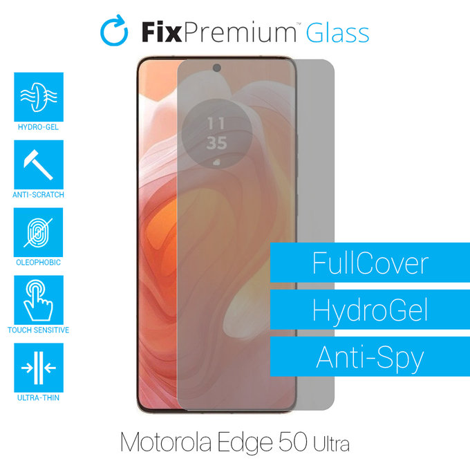 FixPremium HydroGel Anti-Spy - Protecteur d'écran pour Motorola Edge 50 Ultra