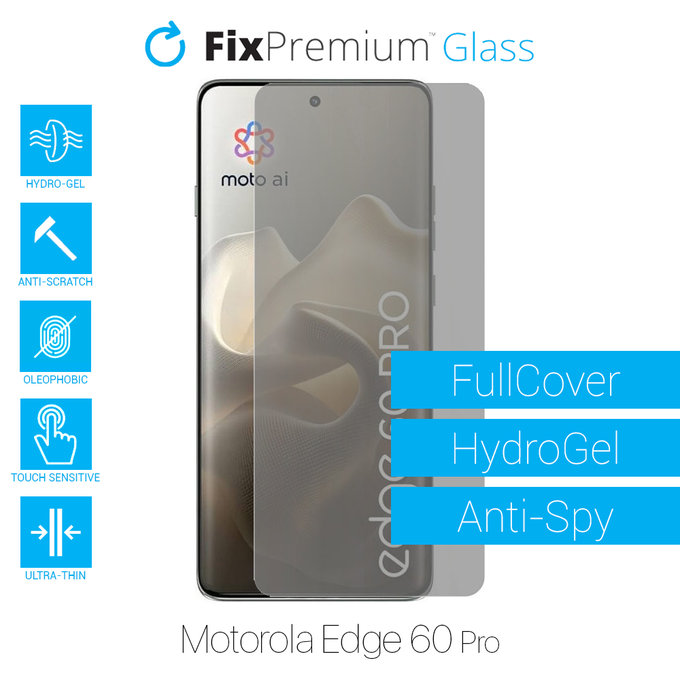 FixPremium HydroGel Anti-Spy - Protecteur d'écran pour Motorola Edge 60 Pro