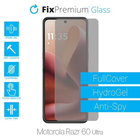FixPremium HydroGel Anti-Spy - Protecteur d'écran pour Motorola Razr 60 Ultra