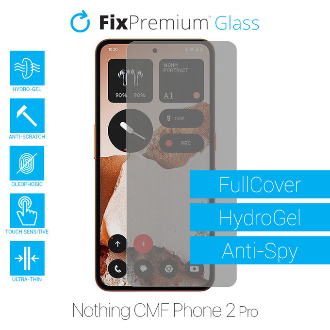 FixPremium HydroGel Anti-Spy - Protecteur d'écran pour Nothing CMF Phone 2 Pro