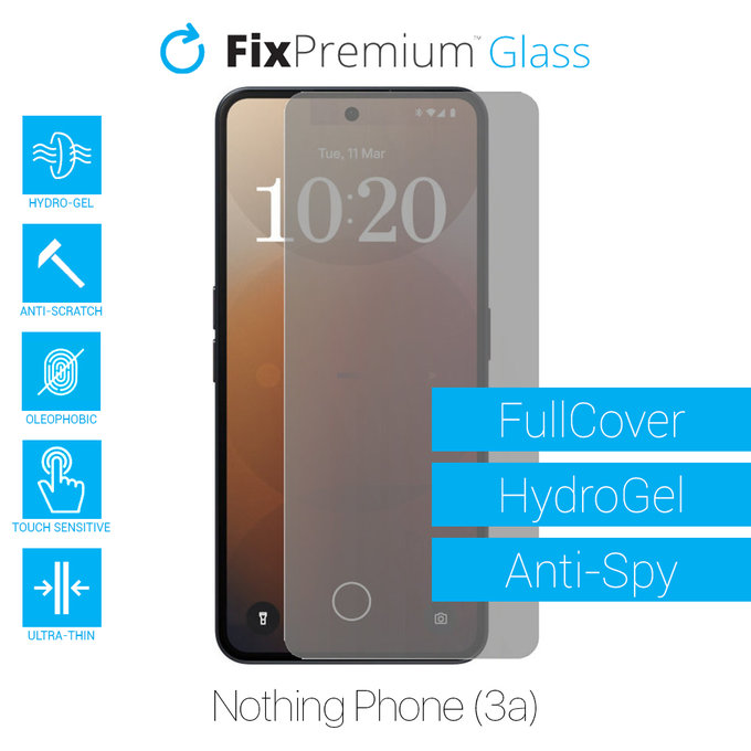 FixPremium HydroGel Anti-Spy - Protecteur d'écran pour Nothing Phone (3a)