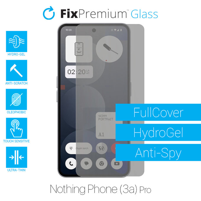 FixPremium HydroGel Anti-Spy - Protecteur d'écran pour Nothing Phone (3a) Pro