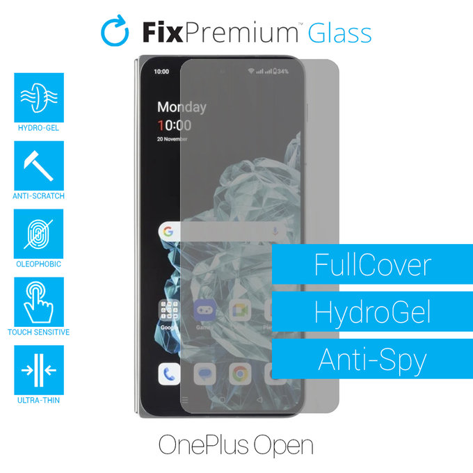 FixPremium HydroGel Anti-Spy - Protecteur d'écran pour OnePlus Open