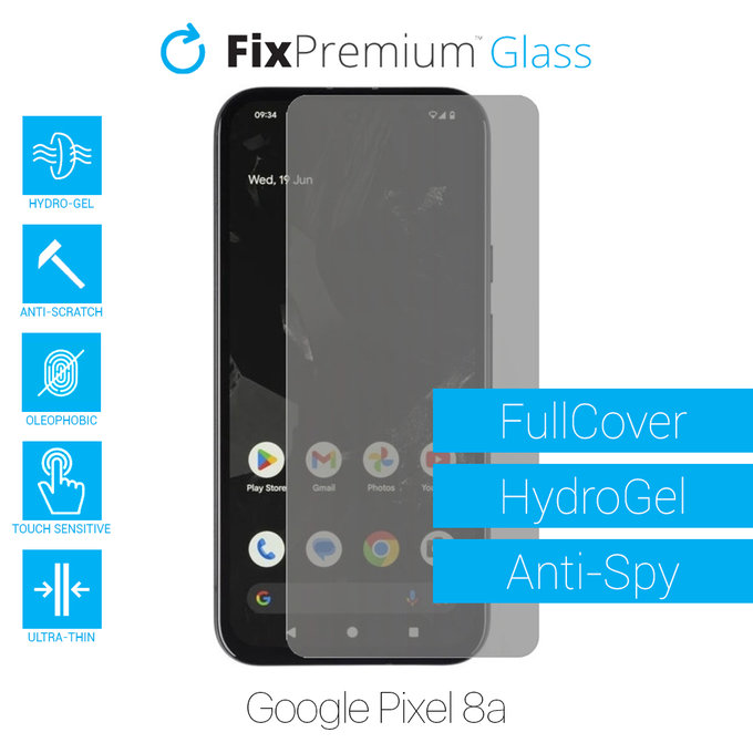 FixPremium HydroGel Anti-Spy - Protecteur d'écran pour Google Pixel 8a