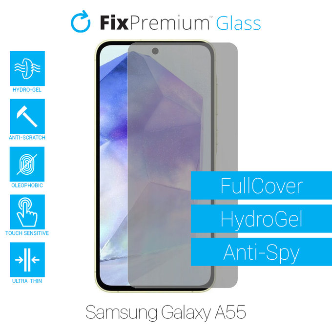 FixPremium HydroGel Anti-Spy - Protecteur d'écran pour Samsung Galaxy A55 A556B