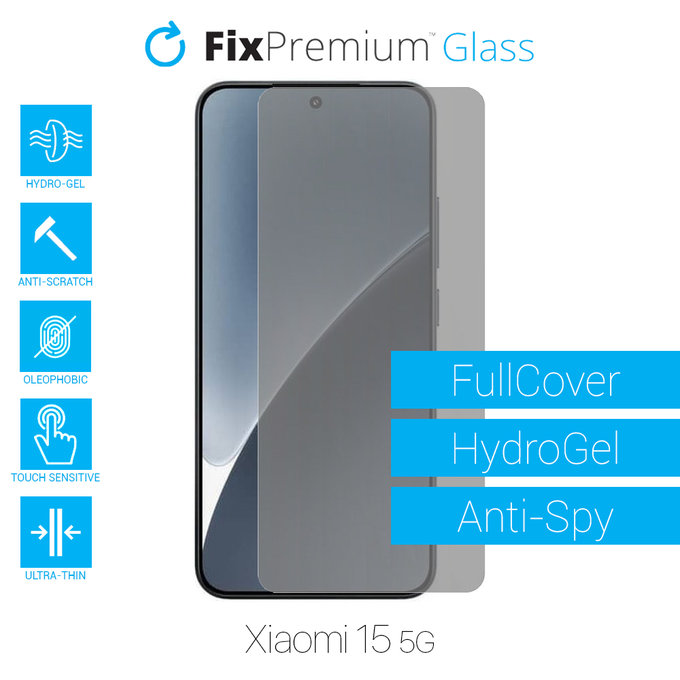 FixPremium HydroGel Anti-Spy - Protecteur d'écran pour Xiaomi 15 5G
