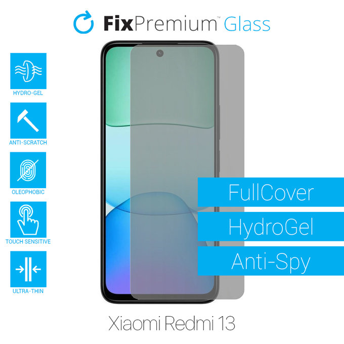 FixPremium HydroGel Anti-Spy - Protecteur d'écran pour Xiaomi Redmi 13
