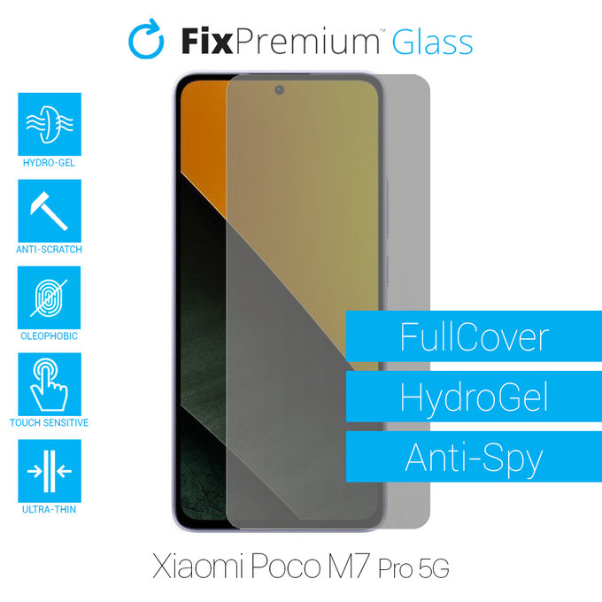 FixPremium HydroGel Anti-Spy - Protecteur d'écran pour Xiaomi Poco M7 Pro 5G
