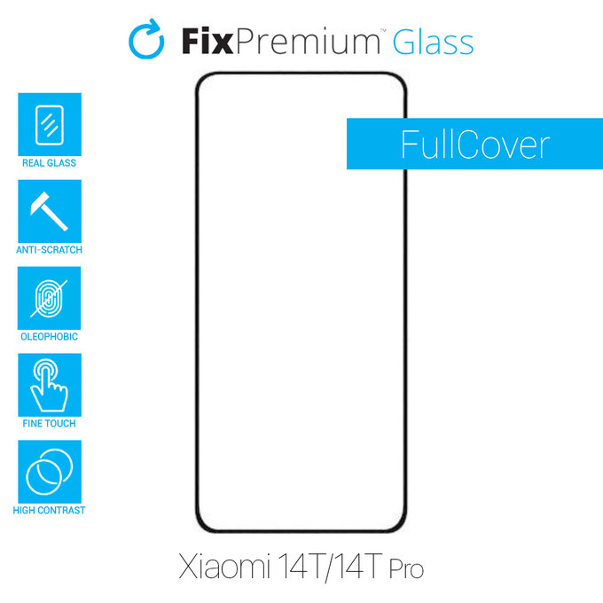 FixPremium FullCover Glass - Verre trempé pour Xiaomi 14T, 14T Pro