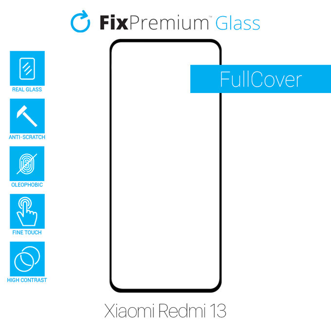 FixPremium FullCover Glass - Verre trempé pour Xiaomi Redmi 13