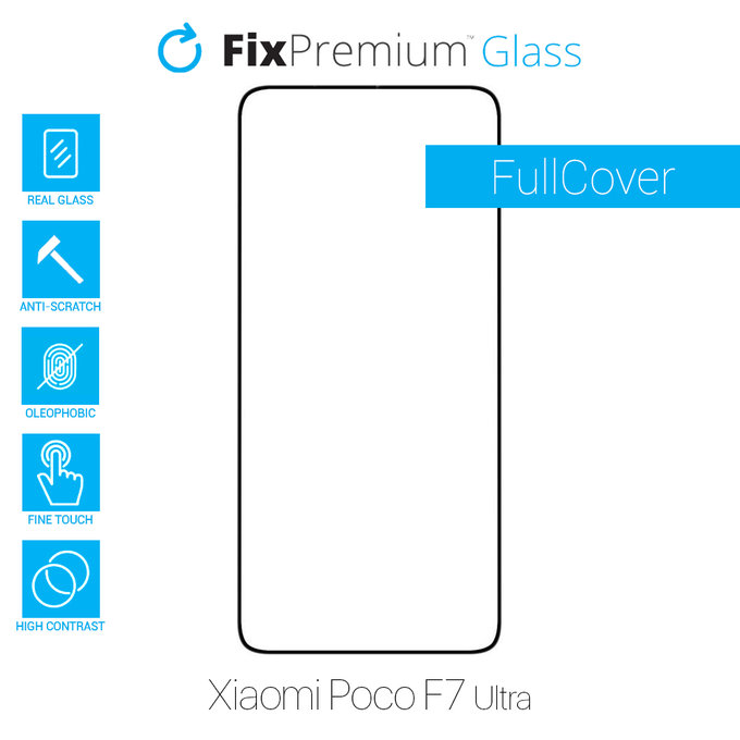 FixPremium FullCover Glass - Verre trempé pour Xiaomi Poco F7 Ultra