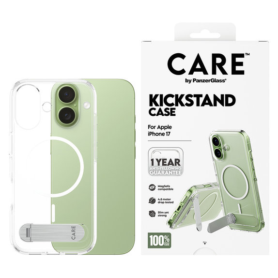 Étui Kickstand pour iPhone 17, Transparent, PanzerGlass