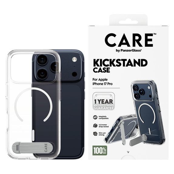 Étui Kickstand pour iPhone 17 Pro, Transparent, PanzerGlass